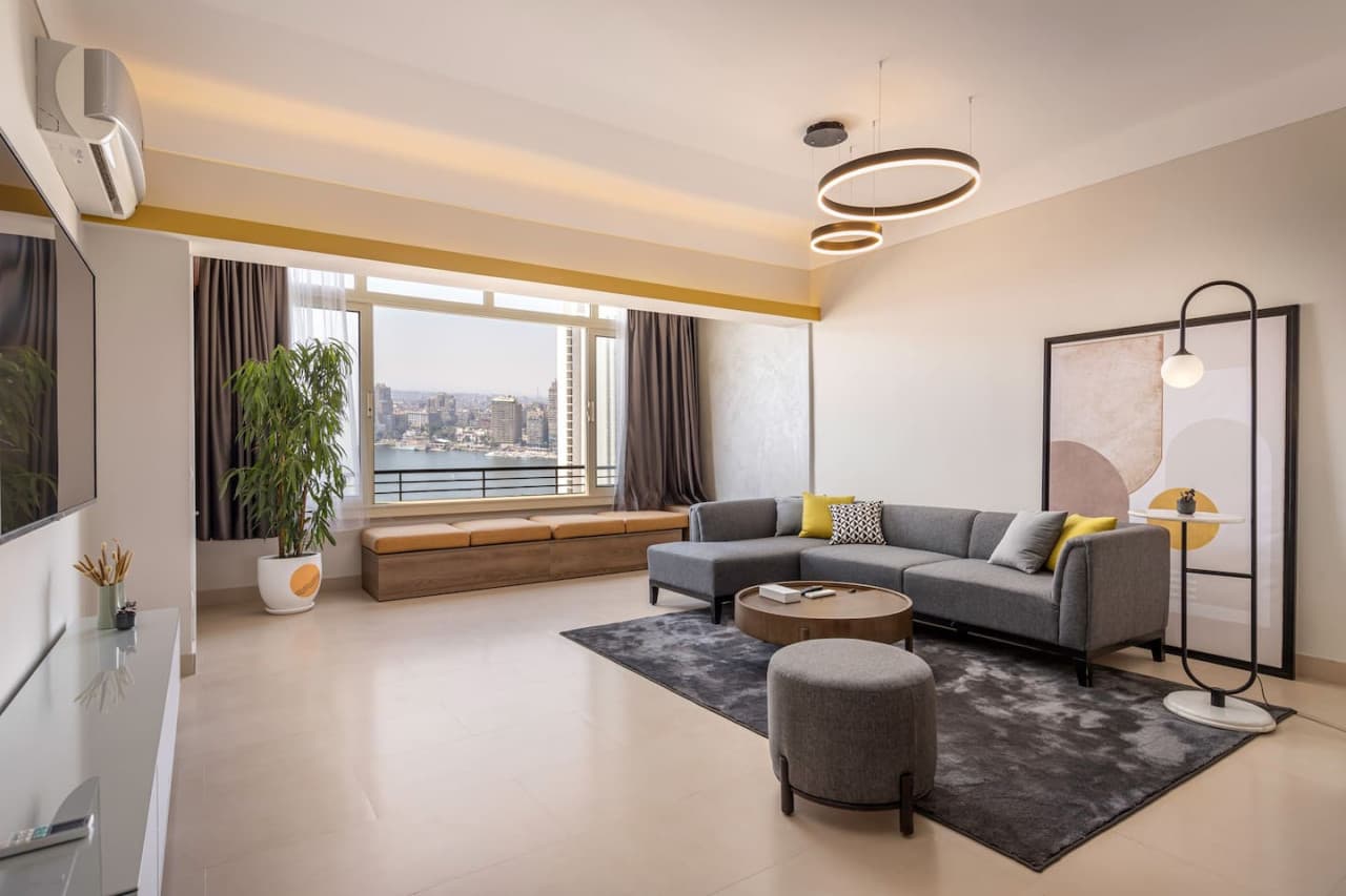 2-bedroom apartment with Nile view in Garden City, Cairo